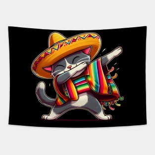 Cinco De Mayo Funny Mexican Cat Sombrero Poncho Tapestry