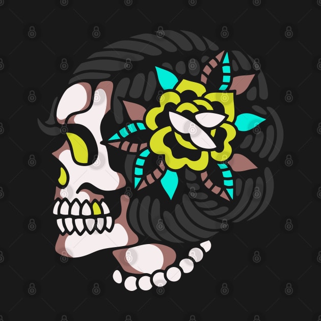 Lady skull rose by Bojes Art