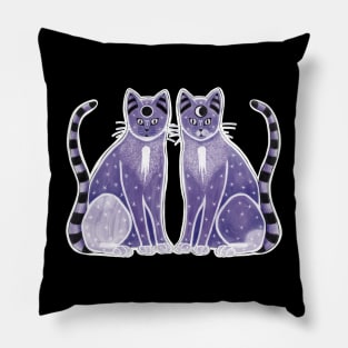 Space Cat Twins Pillow