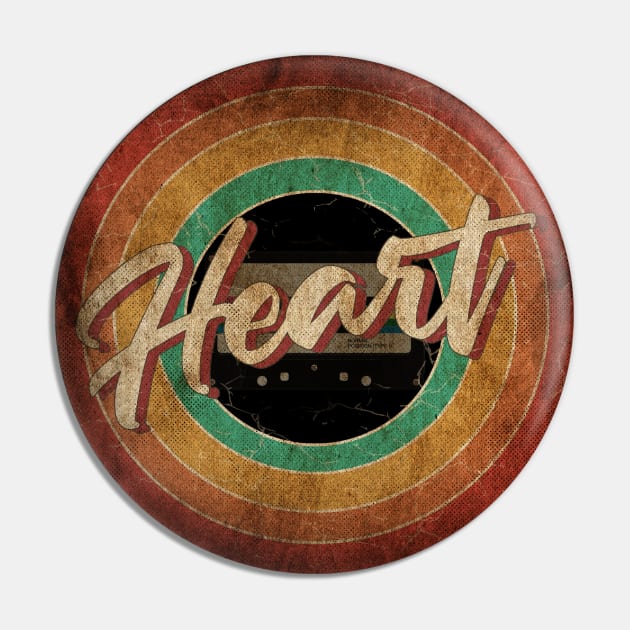 Heart Band Vintage Circle Art Pin by antongg