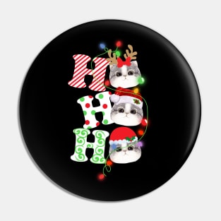 Ho Ho Ho Funny Christmas For Cat Lovers Pin