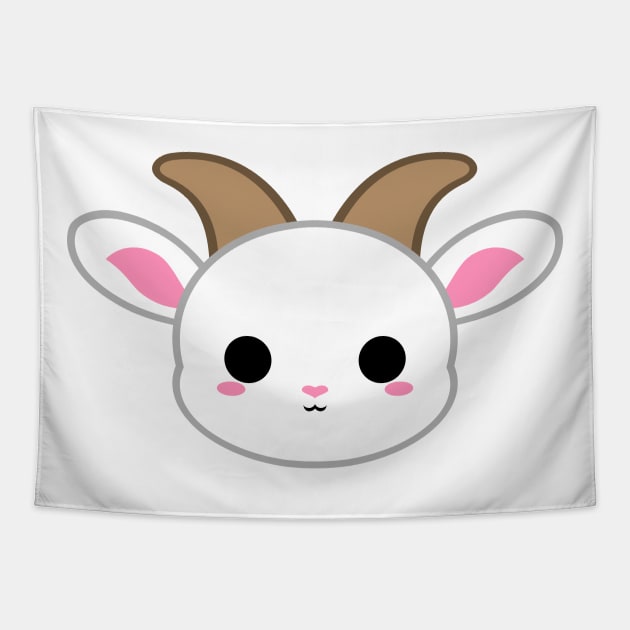 Cute White Goat Tapestry by alien3287