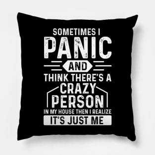 Sometimes I panic and think there’s a crazy person in my house then I realise it’s just me Pillow