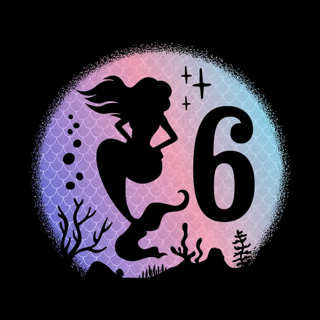 Girls 6th Birthday This Mermaid Is 6 Years Old Kids by easypeasygraphics