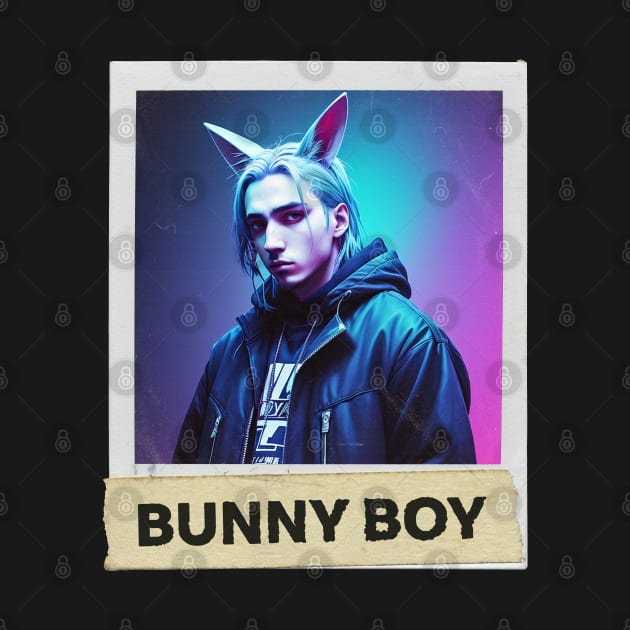 Bunny Boy Card Design in Minimal Grunge Style by ZEFMAG