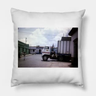 US articulated lorry in Guatemala City summer 1991 Pillow