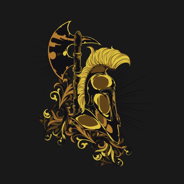 Gold sparta helmet by Shapwac12