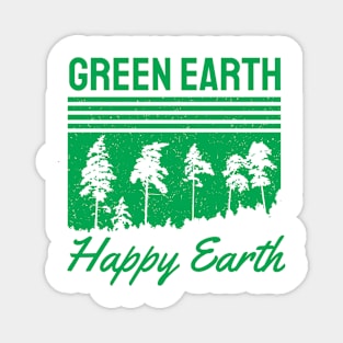 Green Earth Happy Earth Magnet