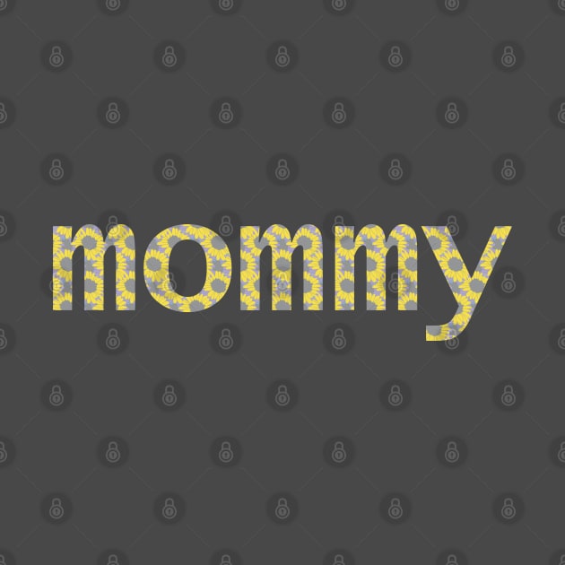 Mom Floral Art Typography Mommy Yellow Grey by ellenhenryart