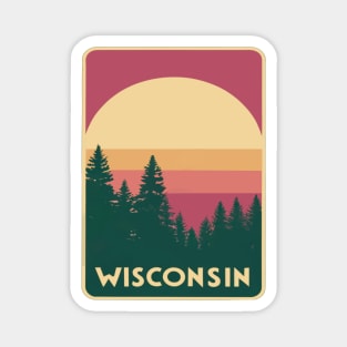 Wisconsin Tourism Sunset Graphic Magnet