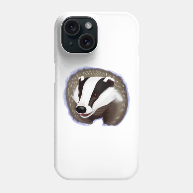 Cute Badger Drawing Phone Case by Play Zoo