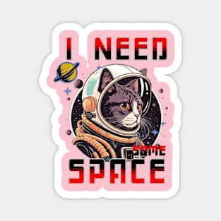 cat vintage astronaut Magnet