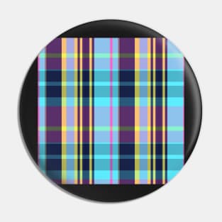 Vaporwave Aesthetic Conall 2 Hand Drawn Textured Plaid Pattern Pin