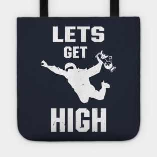 Let's Get High Pothead Skydiver Stoner Cannabis Fan Tote