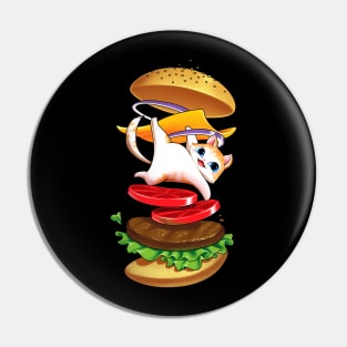 Hamburger Cat Pin