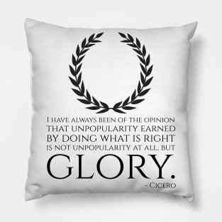 Motivational Inspiring Ancient Roman Cicero Quote On Glory Pillow