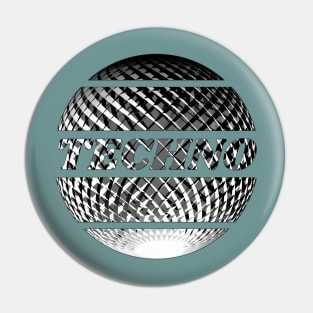 Silver Techno disco ball Pin