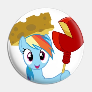 Cheesehead Rainbow Dash Pin