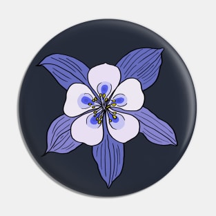 Colorado State Flower : Rocky Mountain Columbine Pin