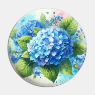 Blue Hydrangea Flowers Pin