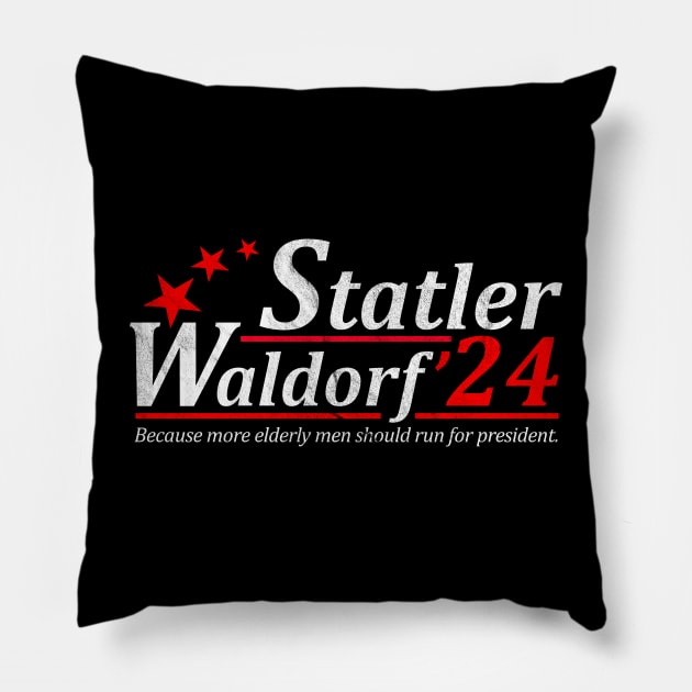 Statler Waldorf For President 2024 Election Pillow by Emilied