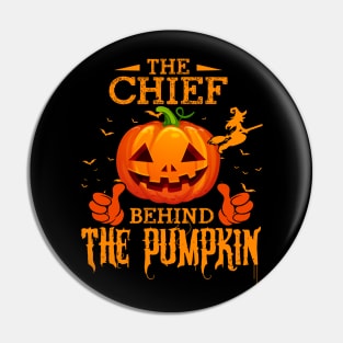 Mens The CHEF Behind The Pumpkin T shirt Funny Halloween T Shirt_CHIEF Pin