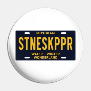 Stone Skipping License Plate Pin