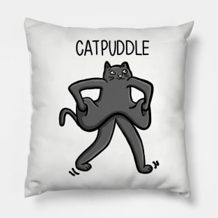 Standing CATPUDDLE Funny cat as a puddle Digital Illustration Pillow