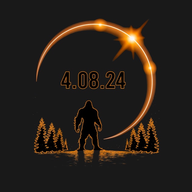 Solar Eclipse 2024 Bigfoot, April 8 2024, Celestial, Eclipse Lover, Eclipse Event 2024 by artbyhintze