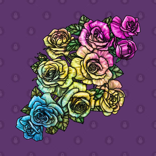 Pan Roses Abundant by Art by Veya