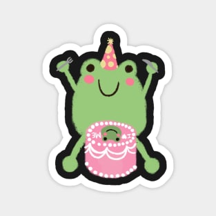 Frog loves cake! Magnet