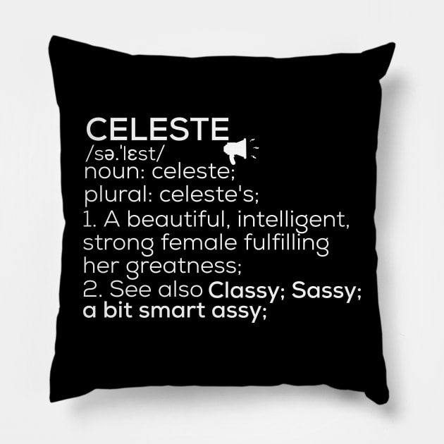 Celeste Name Celeste Definition Celeste Female Name Celeste Meaning Pillow by TeeLogic