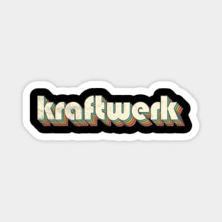 Vintage Kraftwerk Rainbow Letters Distressed Style Magnet