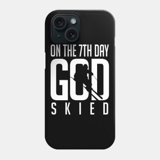 On the 7th day god skied (black) Phone Case