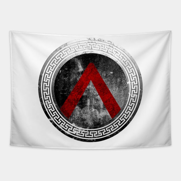 Spartan Warrior Lambda Shield Tapestry by Dojaja