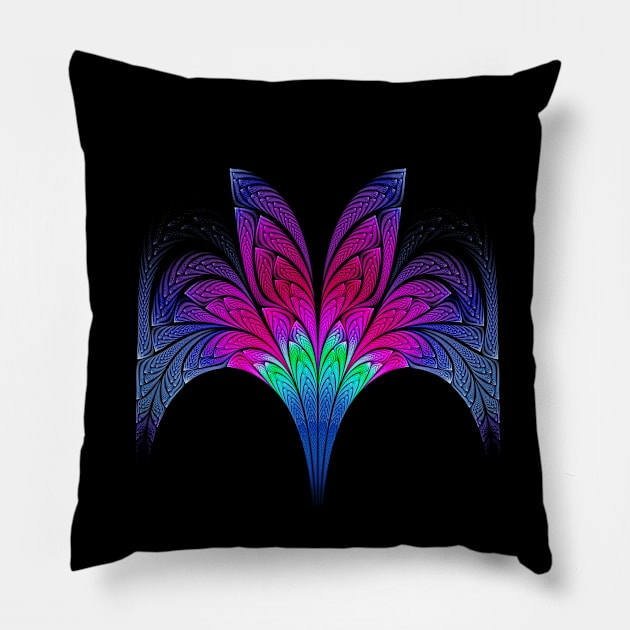 Neon Feather Bouquet Pillow by ElviraDraat