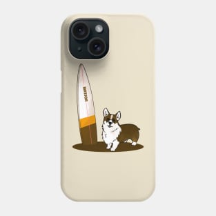 Dark corgi summer surf Phone Case