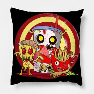 Classic Halloween Movies Junk Food and Zombies Pillow