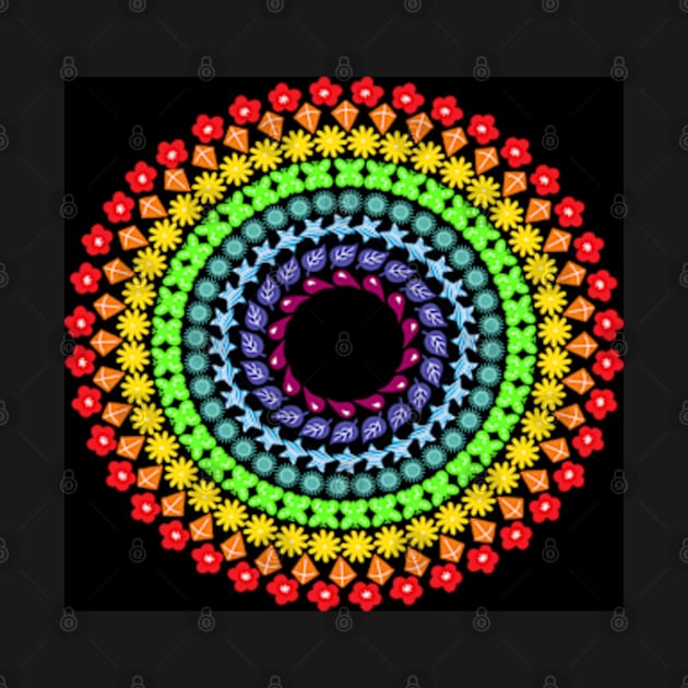 Rainbow Mandala - Bringing you a Smile by FrancesPoff