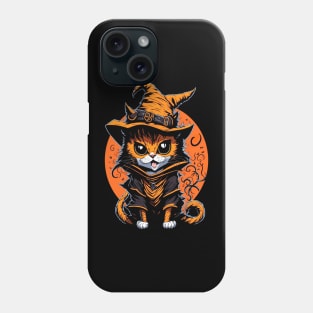 happy halloween black cat witcher Phone Case