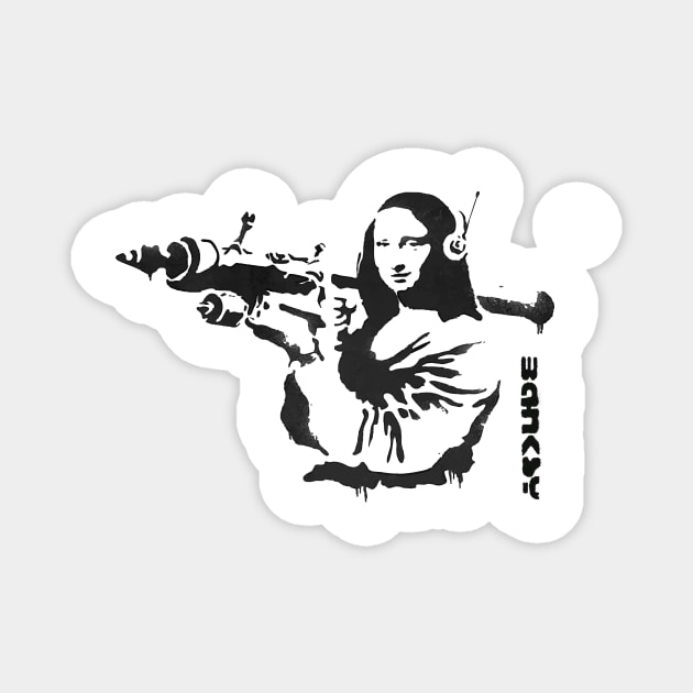 BANKSY Mona Lisa Bazooka Magnet by inkstyl