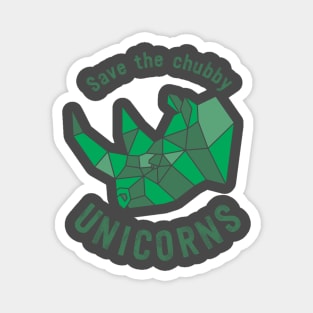 Save the Chubby Unicorn (Green) by Moody Chameleon Magnet