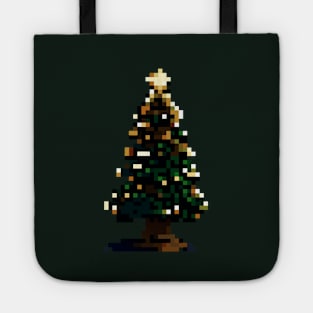 Christmas tree pixel art Tote