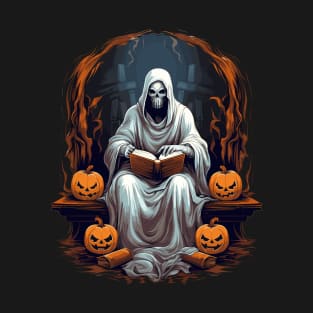 Ghost Reading Book T-Shirt