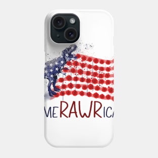 Amerawrican T-rex American Flag July 4th Phone Case