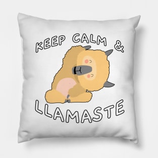 Keep Calm And Llamaste Pose 4 Pillow