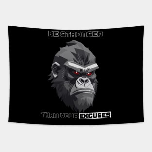 Gorilla  Motivational Gym Quote Tapestry