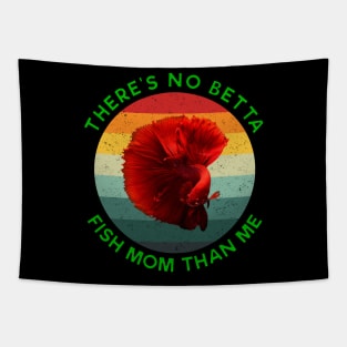 Vintage There's no betta fish mom than me Green Tapestry