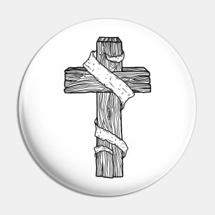 Wooden cross Pin