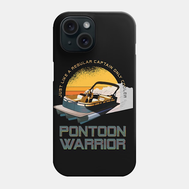 Funny Retro Sun Pontoon Captain Boat Lake Gift Phone Case by Dibble Dabble Designs